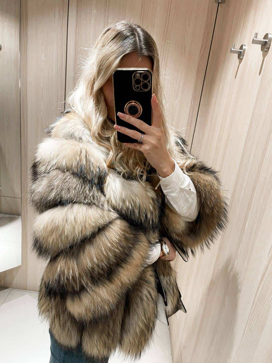 Mori Castello モリカステーロ RACOON FUR ロングコート Vintage Raccoon Fur Coat, 42